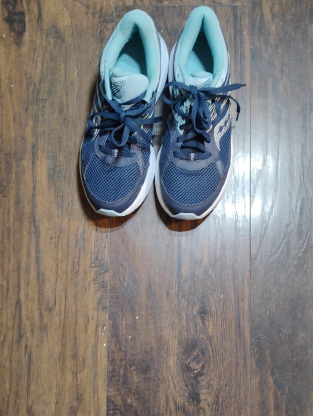 Saucony Navy and Teal Kids Running Sneakers
